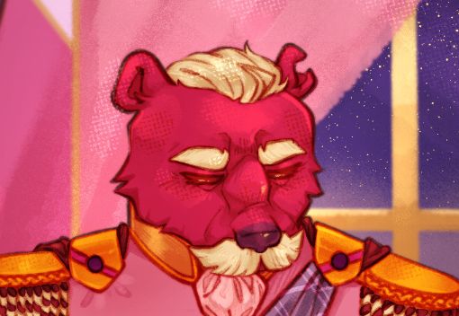 A close up of Sir Theobald Gumbar from Dimension 20's A Crown of Candy