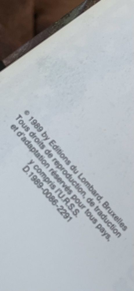 © 1989 by Editions du Lombard, Bruxelles
Tous droits de reproduction, de traduction et d'adaptation réservés pour tous pays, y compris l'U.R.S.S.
D.1989-0086-2291

SANS BLAGUE !