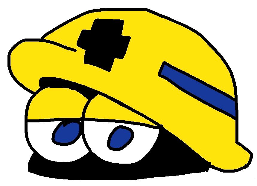 doodle of a mettaur from classic mega man