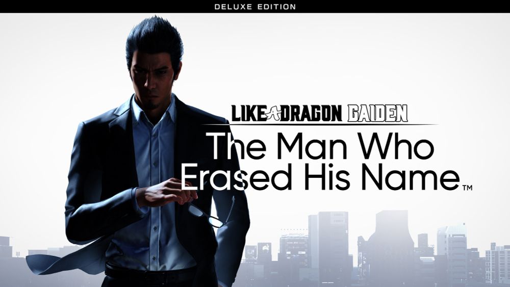 The starting screen for the game The Man Who Erased his Name from the Like A Dragon video game series.