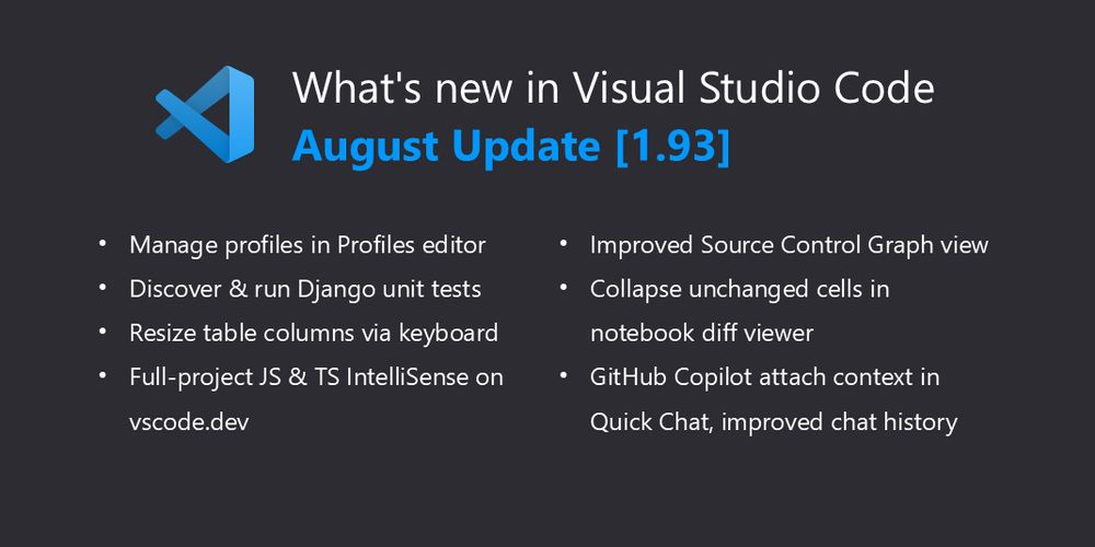 Visual Studio Code August 2024