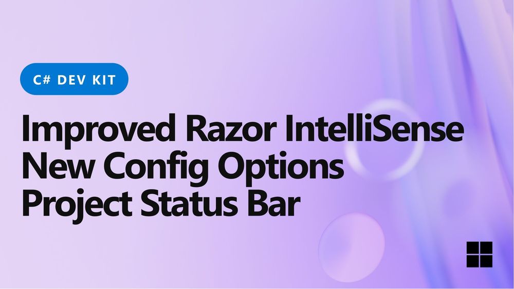 C# Dev Kit update brings enhanced Razor IntelliSense, Project Status, and New Config Options - .NET Blog