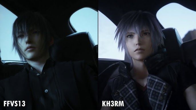 The E3 Reveal trailer for Final Fantasy Versus 13 juxtaposed with the secret ending of Kingdom Hearts 3 Re:Mind