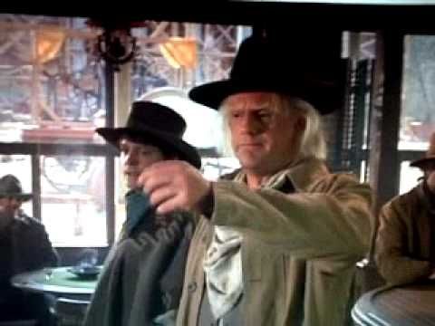 Doc Brown holding a shot of whiskey all night long without drinking it.