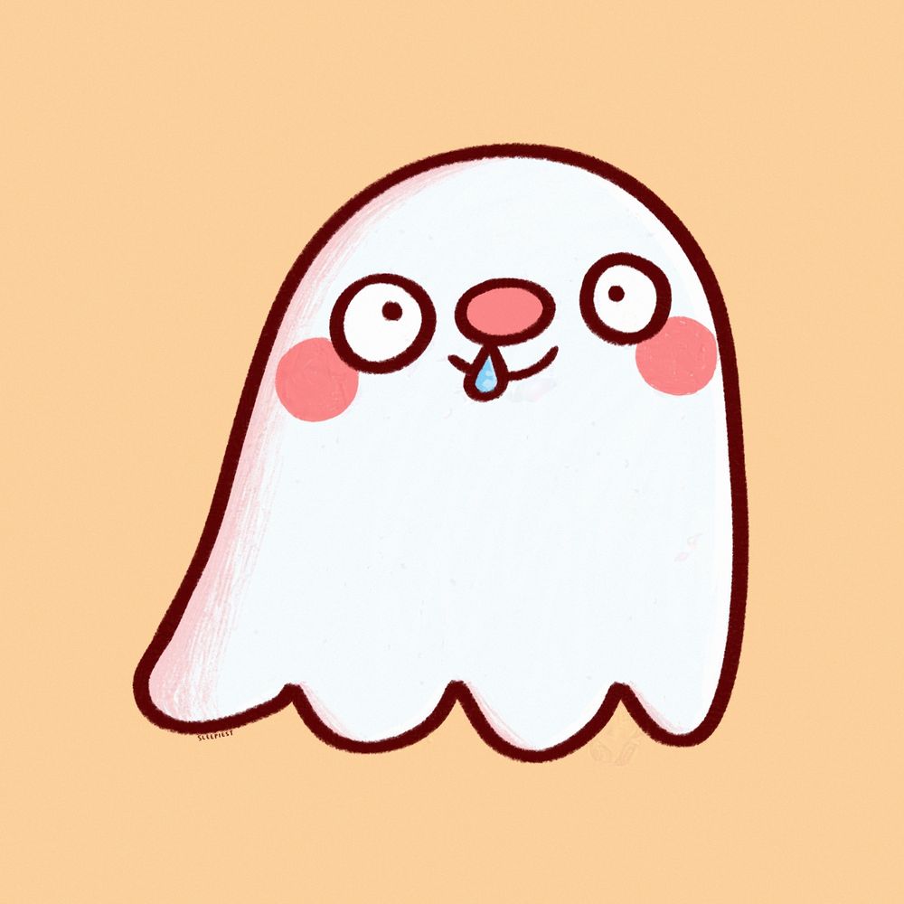 illustration of a ghost with a snotty nose