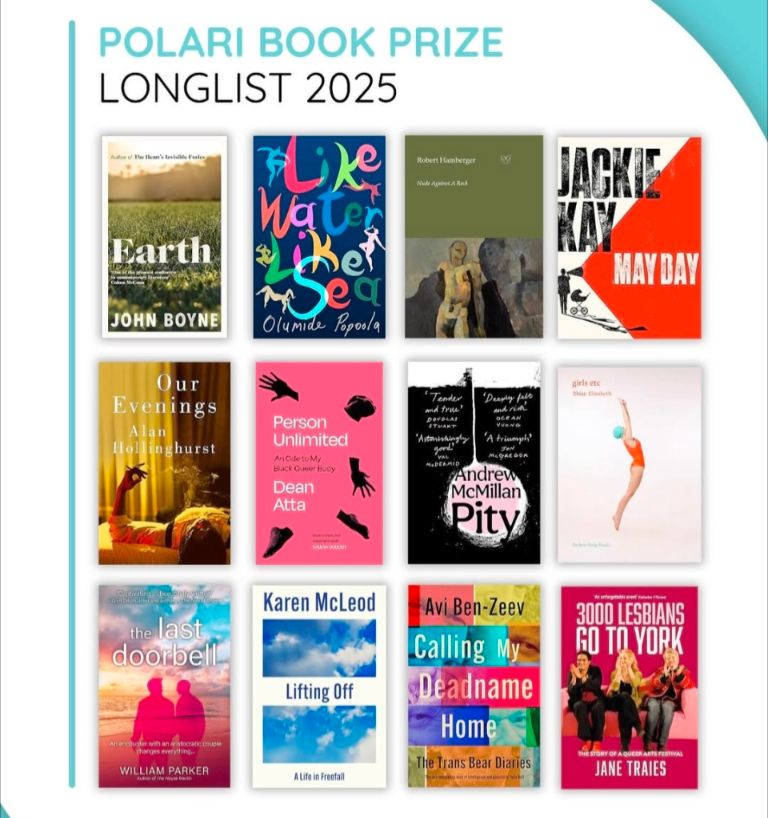 The Polari book prize Longlist, with no books withdrawn by authors.