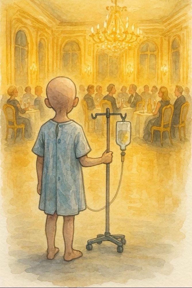 A sick child watching Donald Trump dance in his new ballroom