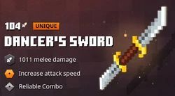 The dancer's sword from Minecraft Dungeons