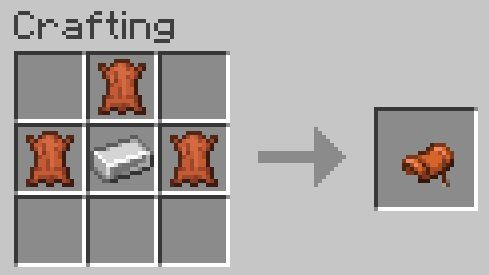 Saddle crafting recipe in Minecraft