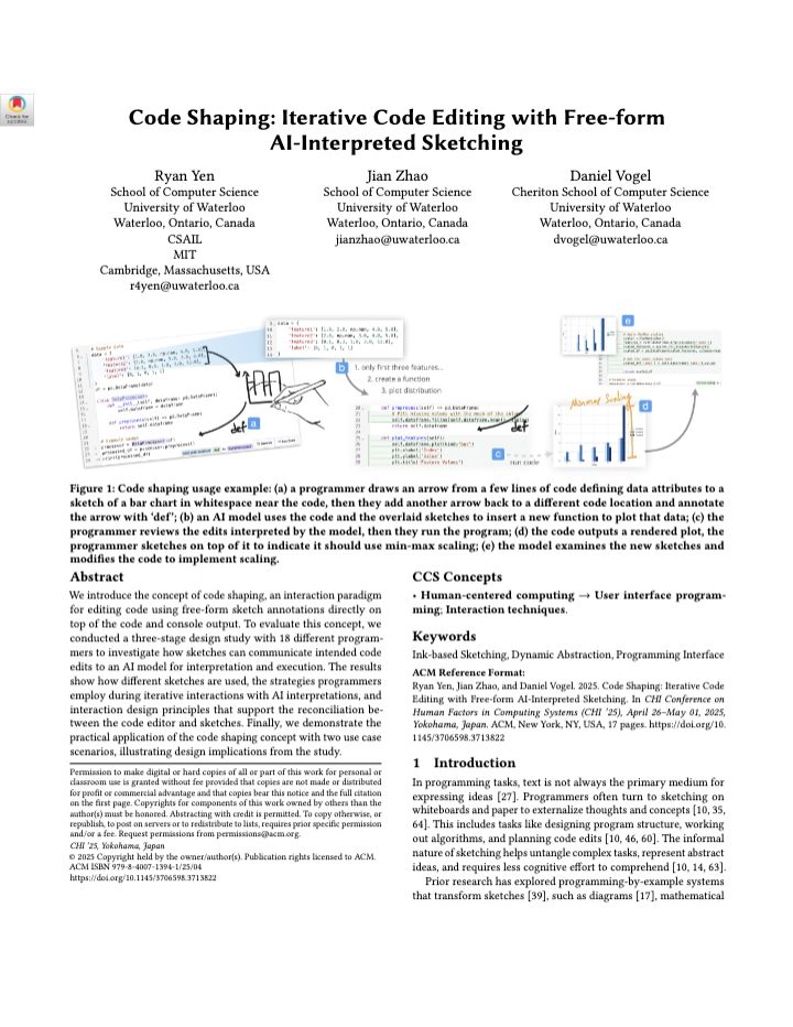 Code Shaping: Iterative Code Editing with Free-form AI-Interpreted Sketching