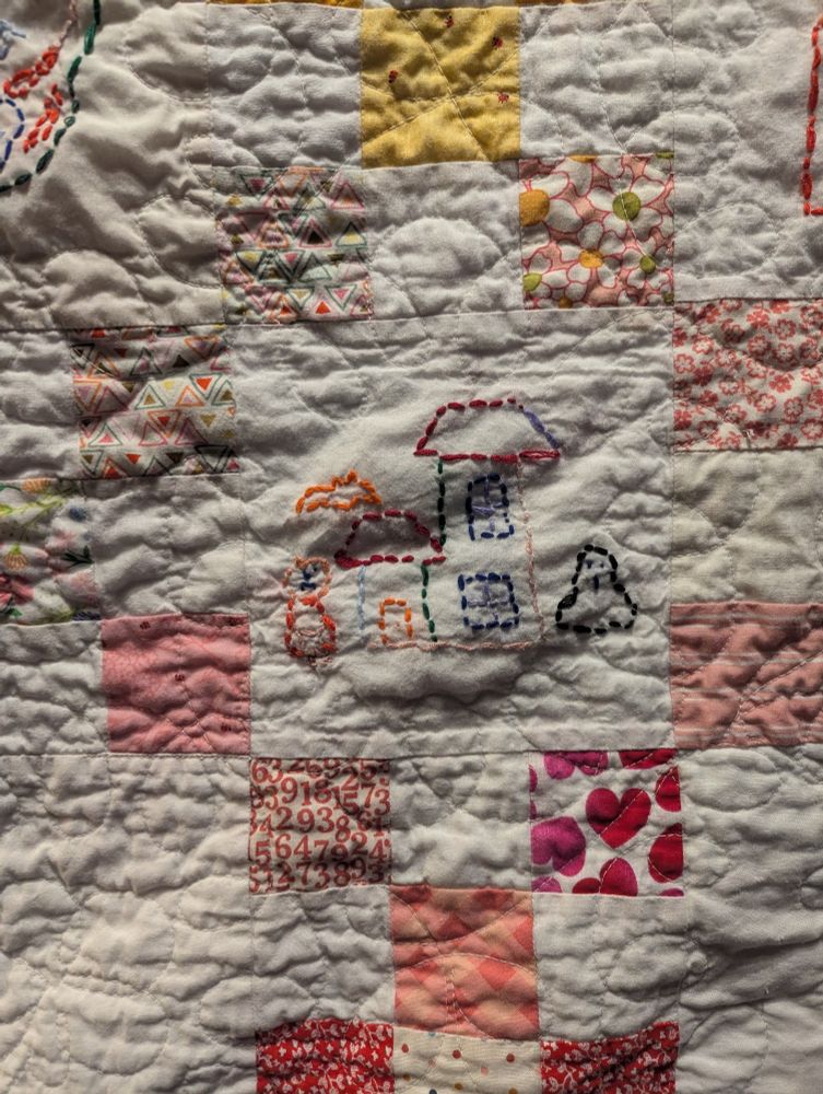 Haunted house embroidery