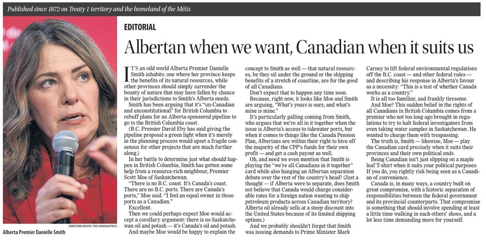Editorial from the October 10, 2025 e-edition of the Winnipeg Free Press. To make the article even larger and easier to read, open it in a new tab of your browser. The text will not distort even with resizing. 