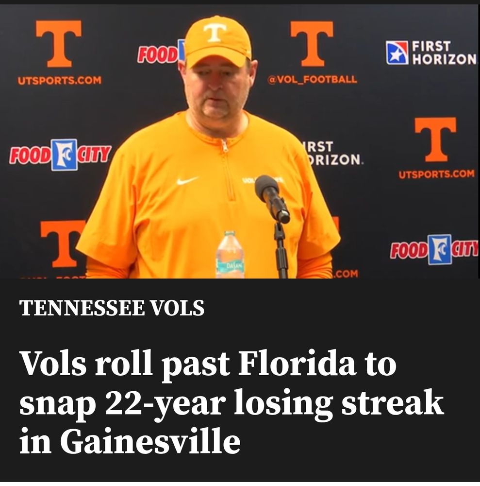 "Vols roll past Florida to snap 22-yeat losing streak in Gainesville"