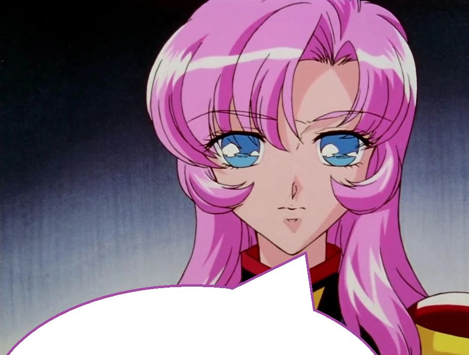 personagem Utena do anime Revolutionary Girl Utena com expressão que pode ser lida tanto como neutra como quanto um pouco irritada. Perto da boca dela sai um balão de fala em branco, o que sugere que ela está dizendo o que está escrito no post abaixo