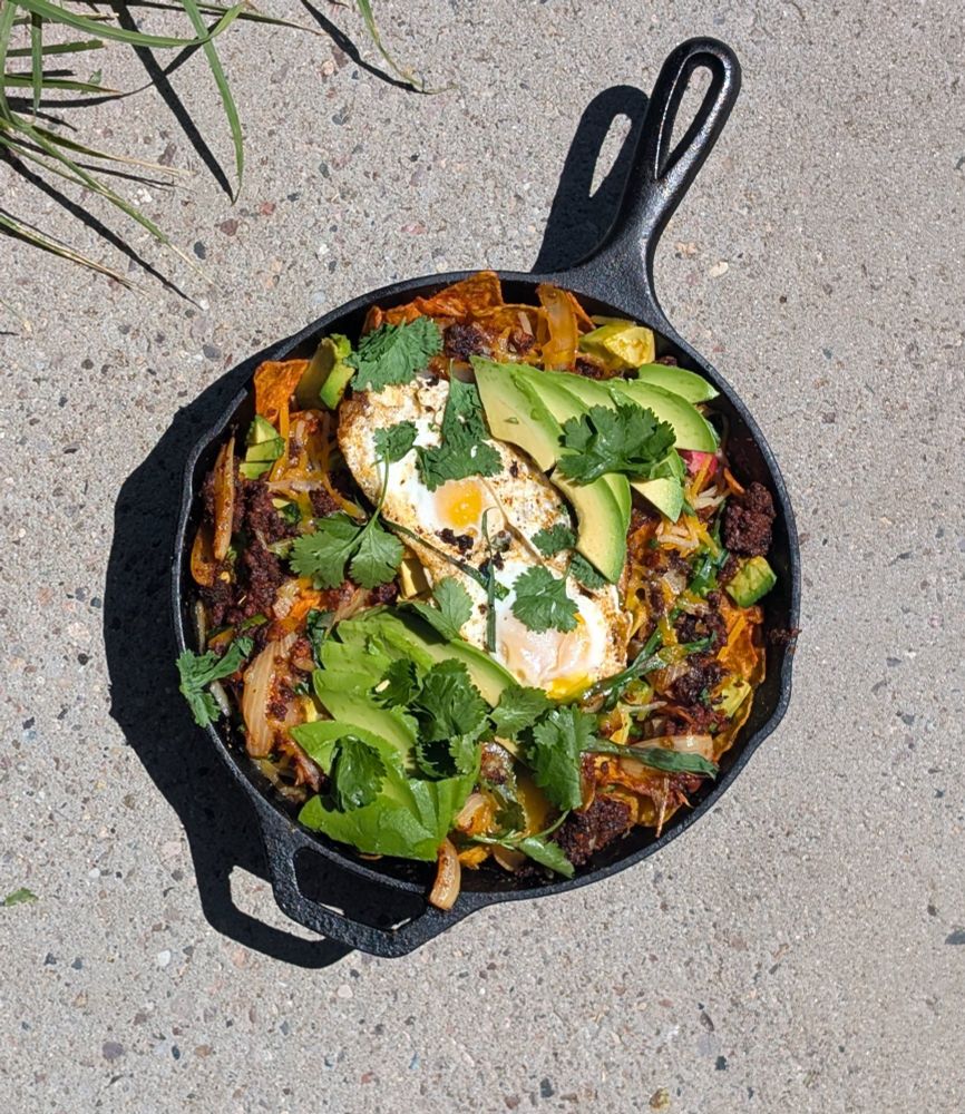 Dairy Free Cheesy Spicy Nacho Dorito From-Scratch Chorizo Chilaquiles     