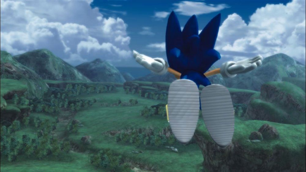 Sonic dives through the SEGA blue skies into a massive green open world 