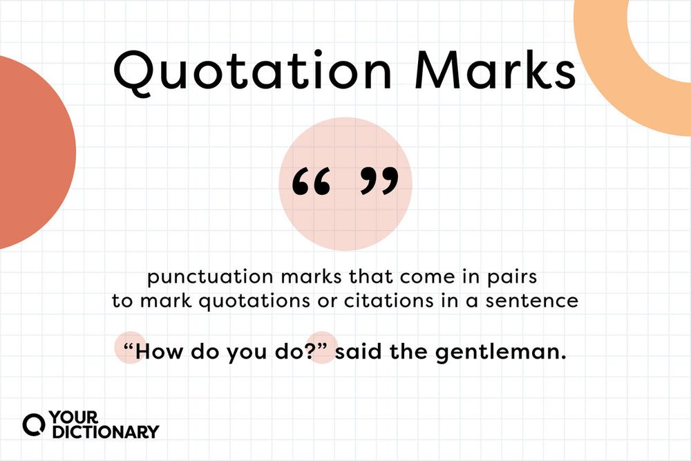 A graphic explaining the use of quotation marks. 