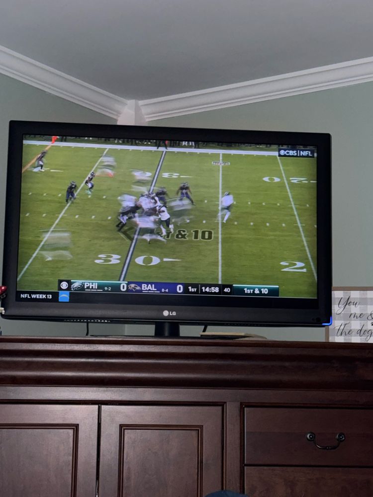 Tv on showing Eagles game