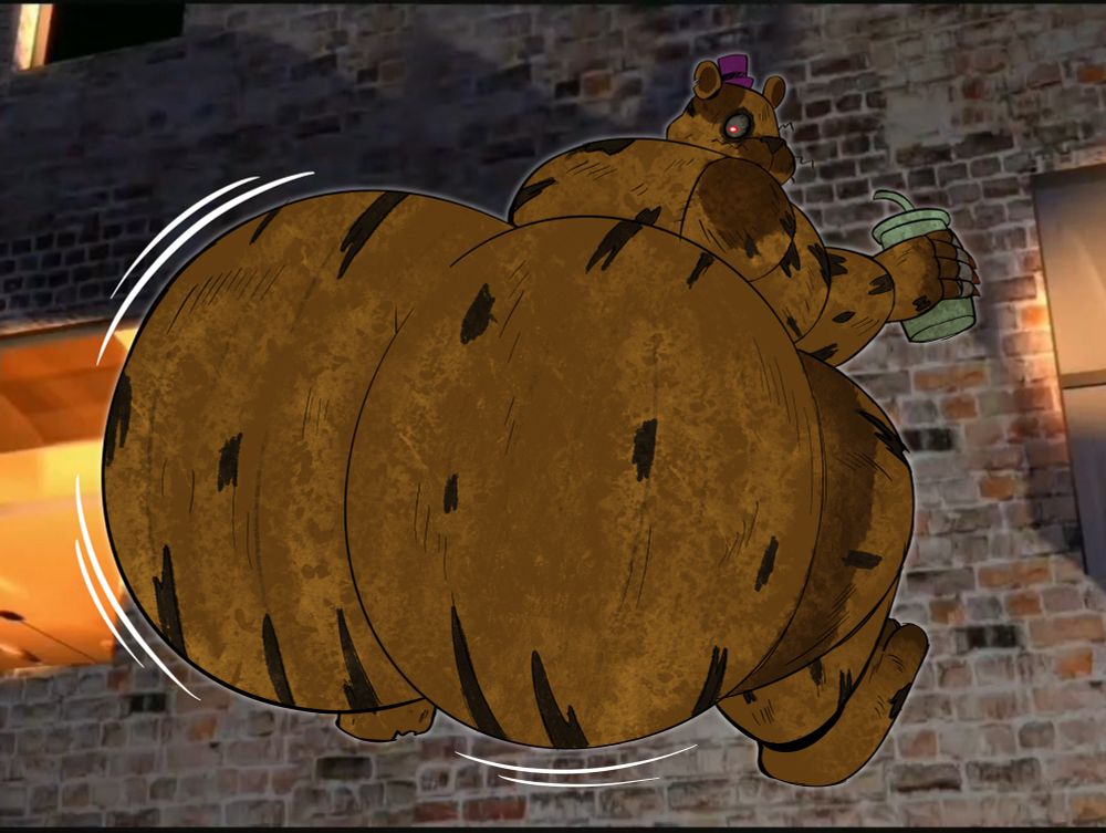 Nightmare Fredbear with a massive ass