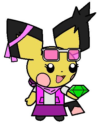 Sandy Pichuzaki holding a green Chaos Emerald from Sonic the Hedgehog game series.