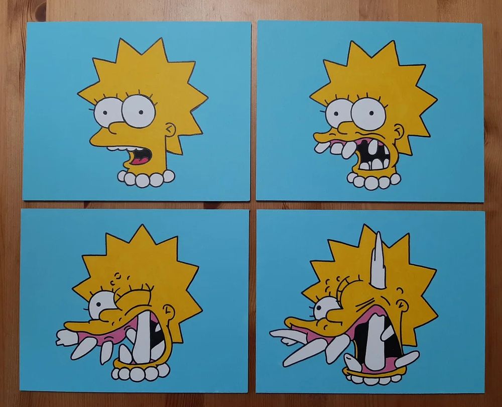 Time lapse of Lisa Simpson's teeth if she doesn't get braces.
