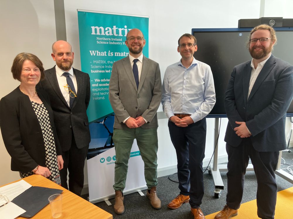 Patricia O'Hagan (Deputy Chair, Matrix), Donnacha Kirk (AICC), Henry Lane (Firetail), David Crozier (AICC), Patrick McIlveen (Catalyst)   