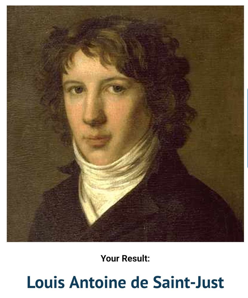 Your Result:
Louis Antoine de Saint-Just