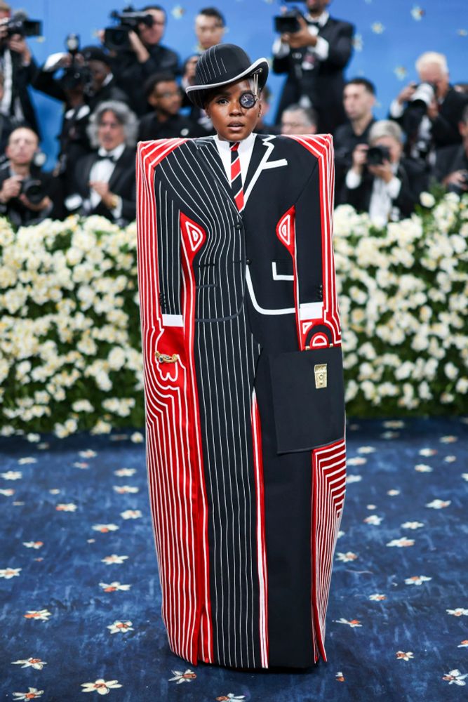 Janelle Monae at the Met Gala 2025 wearing a costume by Paul Tazewell.