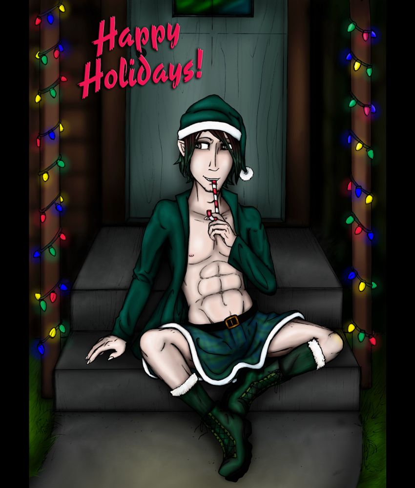 Sexy time outfit with fuzzy rim kilt #gayoc #santababy