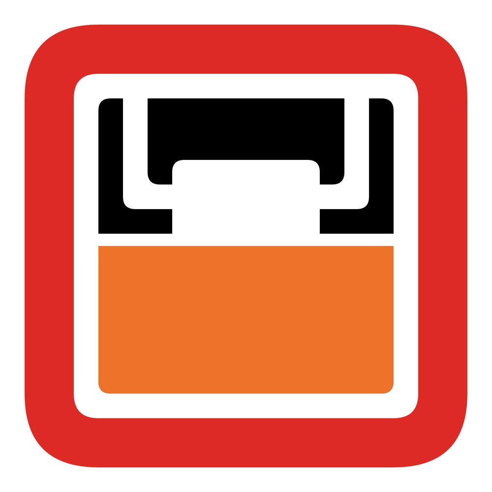 Sign combining elements of Ron Cobb's Semiotic Standard for the movie Alien (1979): Radiation Life Support  (rectangle with lines extending, forming a stylized computer chip;rectangle)