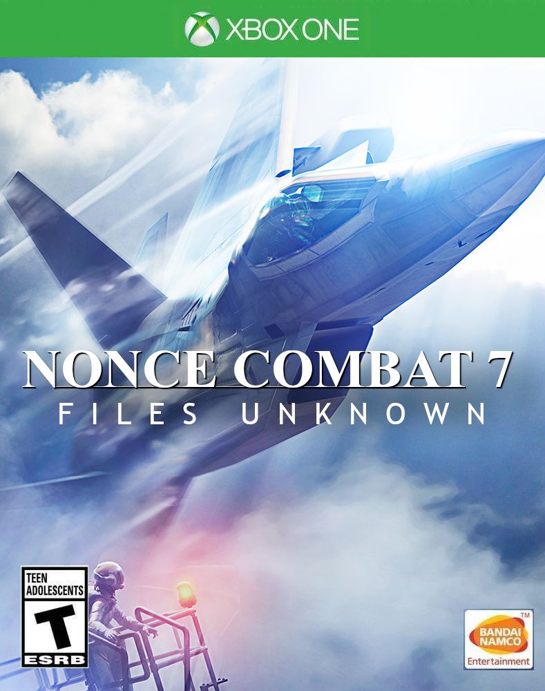 "Ace Combat 7" game box for the Xbox One rebranded as "Nonce Combat 7 - Files Unknown".