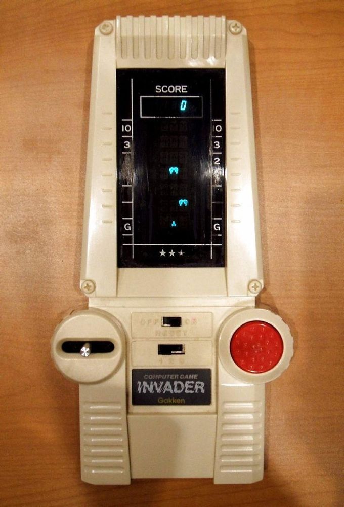Early handheld LED space invaders game.