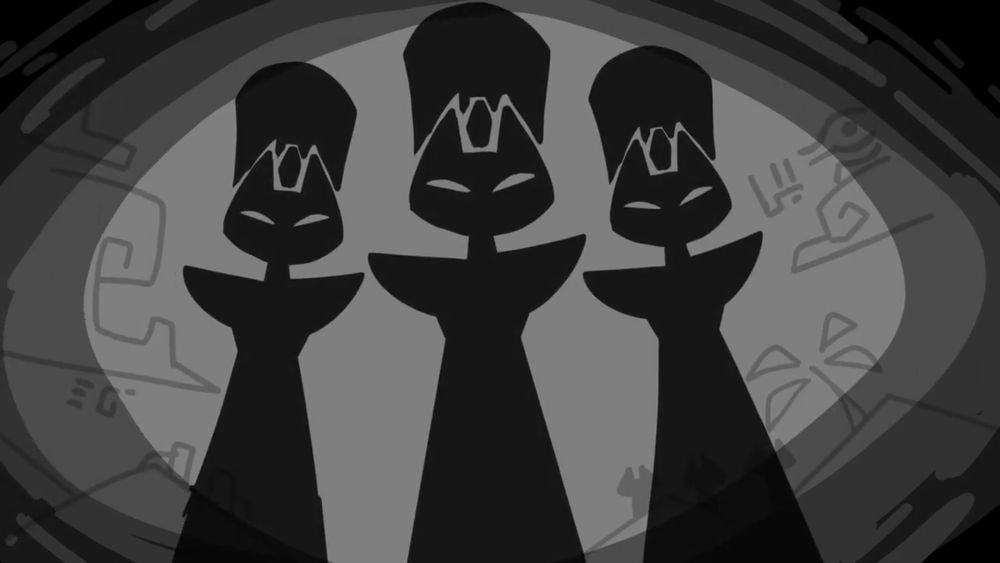 Animatic frame depicting mysterious cat silhouettes...