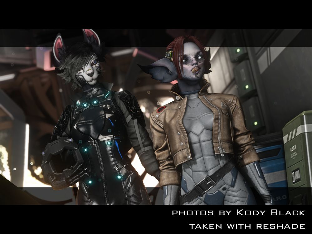 An ad for an armored undersuit, a cool B-Roll shot of two avatars using the armored undersuit in interesting ways, photo by Kody Black.