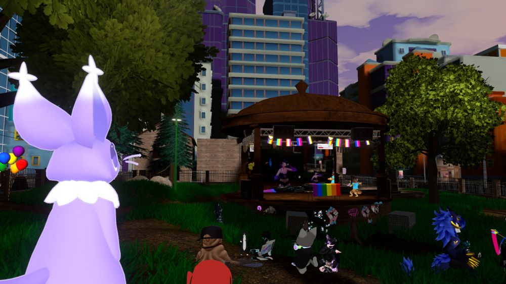 A Dream Critter, looking at an event in Pride City, watching the performance.