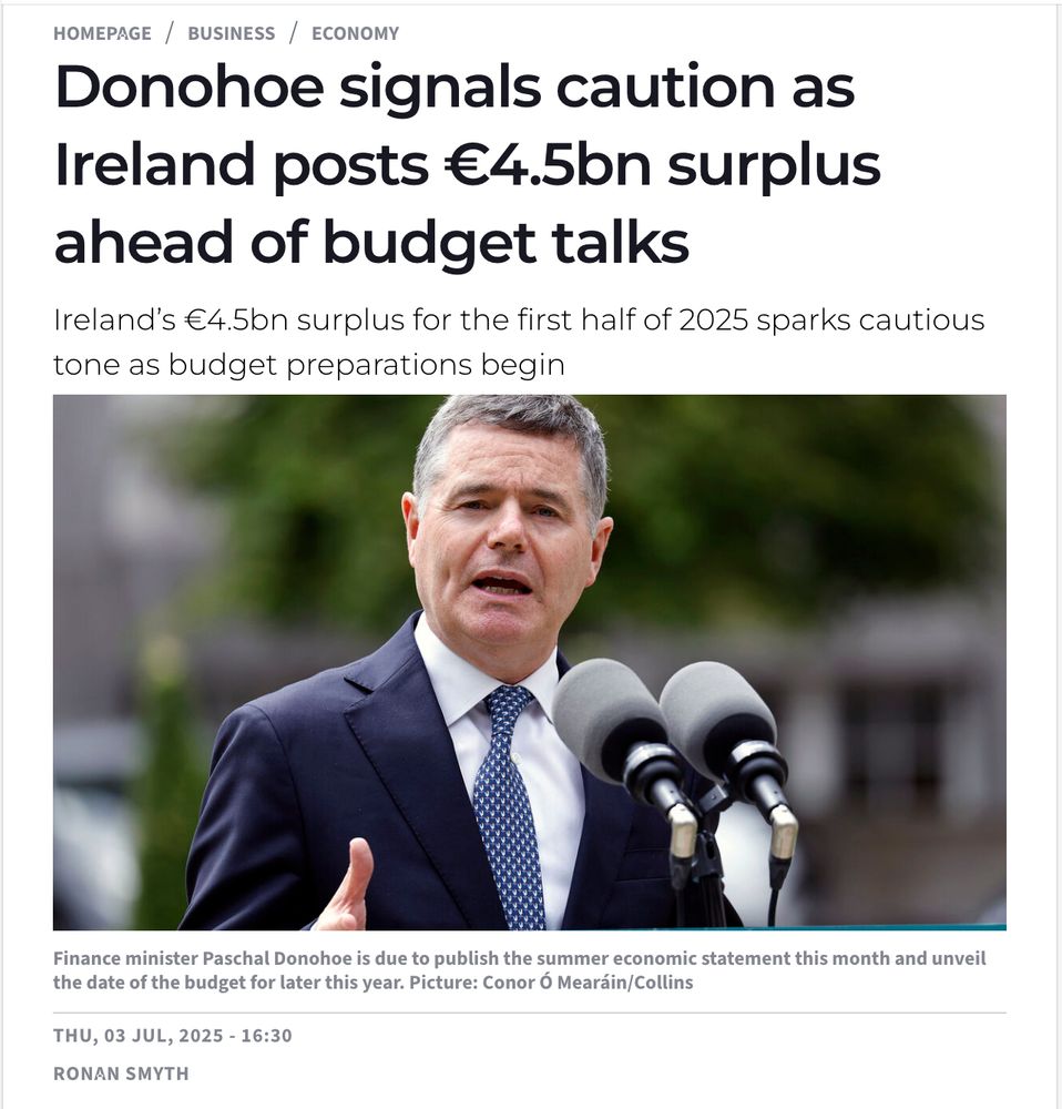 Donohoe signals caution as Ireland posts €4.5bn surplus ahead of budget talks
Ireland’s €4.5bn surplus for the first half of 2025 sparks cautious tone as budget preparations begin