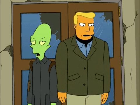 Zapp and Kif from Futurama