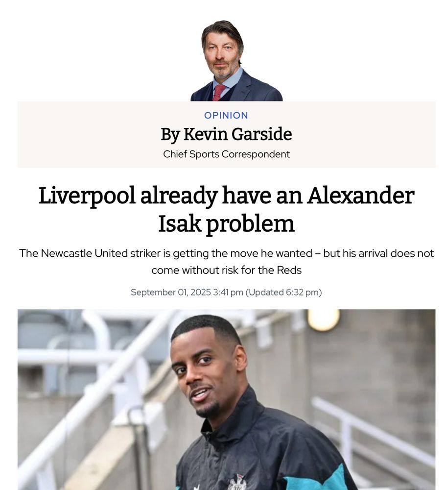 Headline: Liverpool already have an Alexander Isak problem