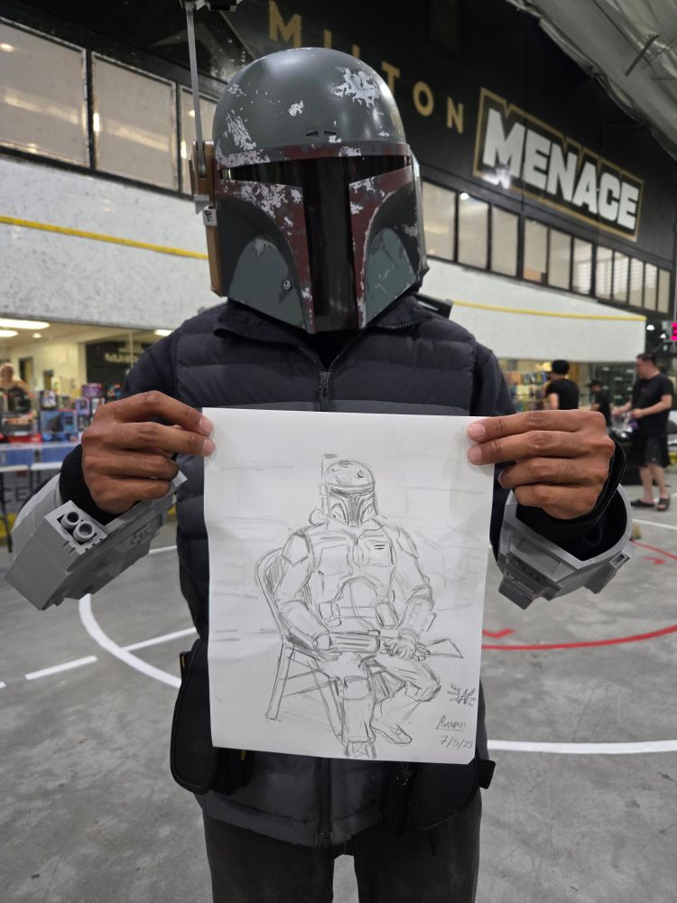 a sketch done for a lovely boba fett cosplayer!