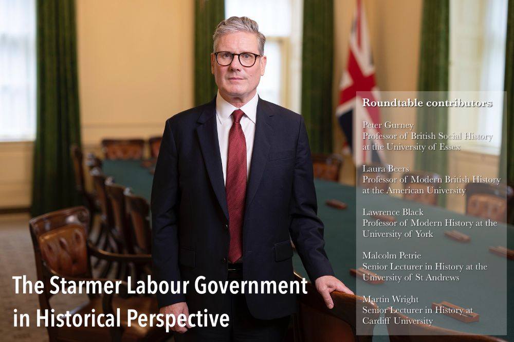 Picture of Keir Starmer in the Cabinet Room. Title of article and list of contributors as in the main post.