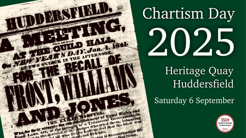 Text: Chartism Day 2025. Heritage Quay, Huddersfield, Saturday 6 September.