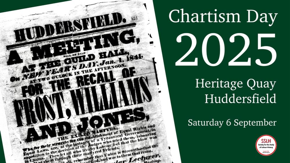Text: Chartism Day 2025, Heritage Quay, Huddersfield, Saturday 6 September.