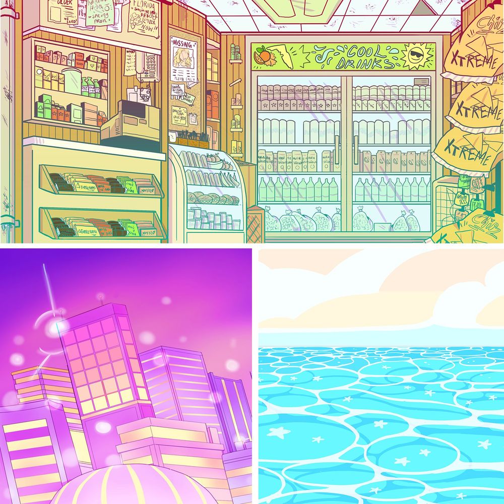 an image macro of various backgrounds by iasmin omar ata, from various projects.