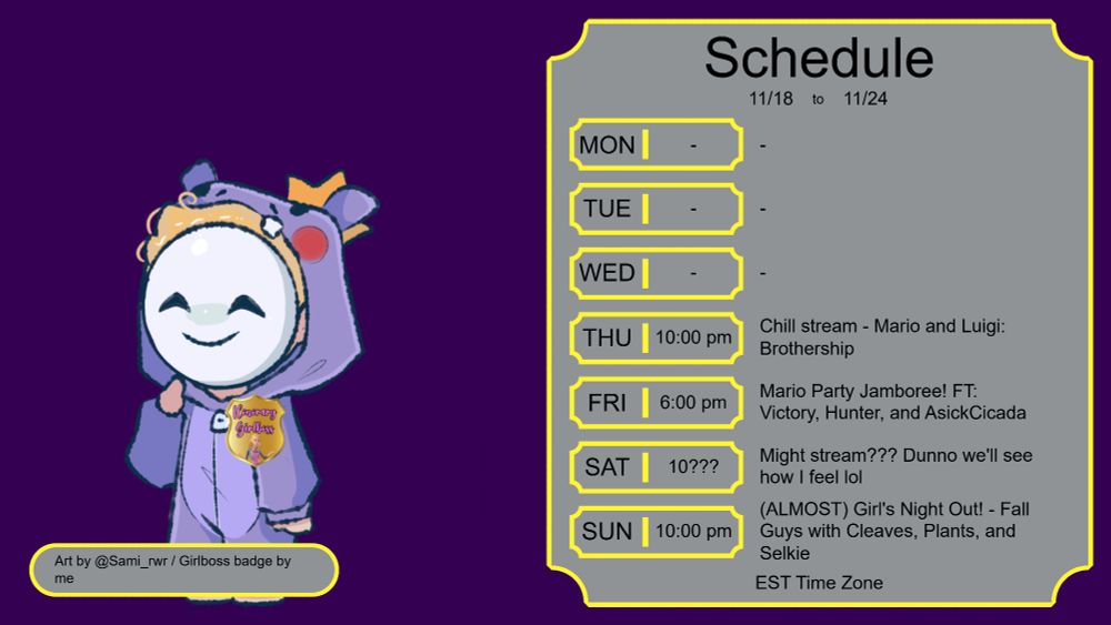 Girlboss stream schedule