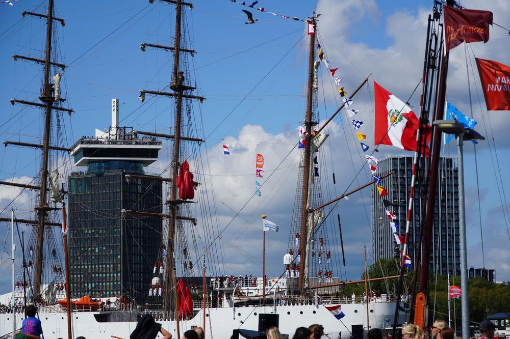 Maritime scene from SAIL Amsterdam 2025 festival showing ships and festival atmosphere (DSC04209.JPG)