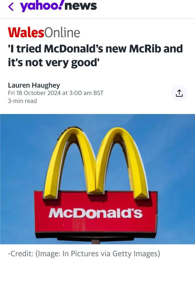 The new mcrib is not very good.