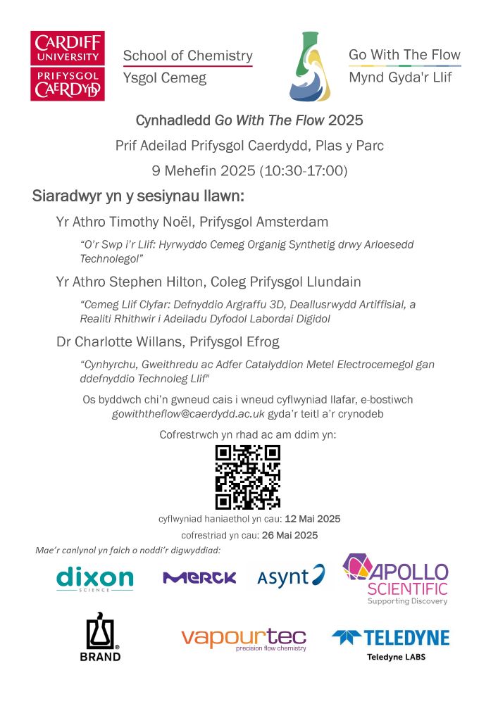 'Go' With The Flow' 2025 poster in Welsh.
Abstract submission deadline 12th May,
General Registration deadline 26th May.