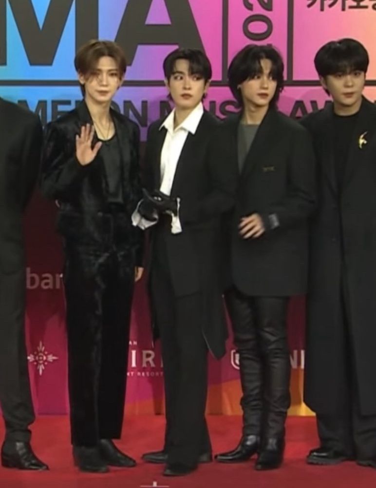 Yeosang, Hongjoong, Wooyoung, and Jongho at the MMA red carpet