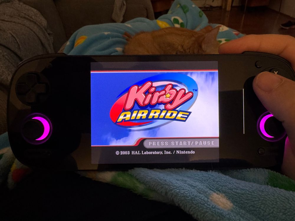 Kirby Air Ride title screen 