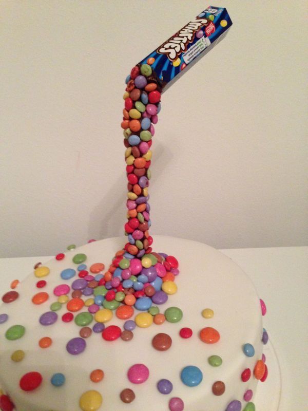 smarties coole torte mit smarties regen